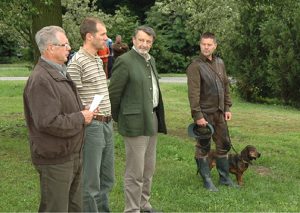 Dachsbrackenführer Treffen 2010 in Ungarn - Dr Lazlo Herges, Sandor Tatai, Ing Erwin Weiss und Zoltan Ozvary