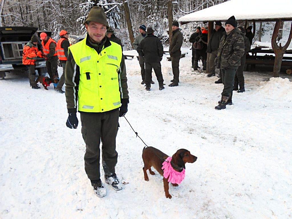 Förster Georg Krautgartner mit Bria Kolesarka - Internationale Prüfung für Alpenländische Dachsbracken mit CACIT-Vergabe