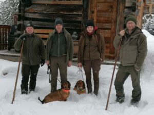 v.l.n.r. LR Thomas Winkler, Rev. Jg. Arthur Lienbacher, Hannah Höll, LR Walter Holzmann - Klub Dachsbracke 2026